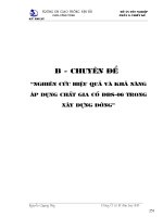 nghiên cứu hiệu quả và khả năng áp dụng chất gia cố đbs-06 trong xây dựng đường