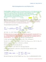 Một số hướng phân tích các câu trong đề đại học môn hóa 2015