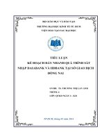 TIỂU LUẬN KẾ HOẠCH ĐẨY NHANH QUÁ TRÌNH SÁT NHẬP DAIABANK VÀ HDBANK TẠI SỞ GIAO DỊCH ĐỒNG NAI