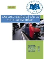 BẠN CÓ SUY NGHĨ GÌ VỀ VẤN ĐÊ TRỤC LỢI BẢO HIỂM ?
