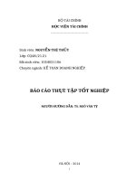 Báo cáo thực tập tốt nghiệp chuyên ngành kế toán doanh nghiệp (Học viện tài chính)