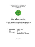 đề tài: “Ảnh hưởng của etanol 70% đến chất lượng và thời hạn bảo quản cam Xã Đoài sau thu hoạch”