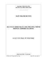 bài toán dirichlet cho phương trình monge-ampère elliptic