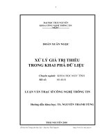 xử lý giá trị thiếu trong khai phá dữ liệu