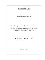 nguyên cứu đặc điểm lâm sàng, cận lâm sàng và kết quả điều trị bệnh nhi hiv aids tại bệnh viện a thái nguyên