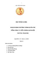 HOẠCH ĐỊNH CHƯƠNG TRÌNH QUẢN TRỊ VIETTELTLECOM
