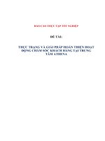 THỰC TRẠNG và GIẢI PHÁP HOÀN THIỆN HOẠT ĐỘNG CHĂM sóc KHÁCH HÀNG tại TRUNG tâm ATHENA