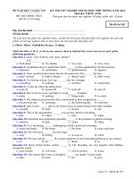 tất cả các mã đề thi anh văn tôt nghiệp THPT 2014