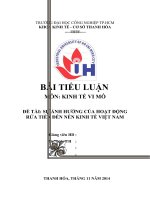 TIỂU LUẬN KINH tế VI mô ẢNH HƯỞNG của HOẠT ĐỘNG  rửa tiền đến nền kinh tế việt nam