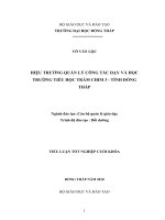 HIỆU TRƯỞNG QUẢN lý CÔNG tác dạy và học TRƯỜNG TIỂU học TRÀM CHIM 3 TỈNH ĐỒNG THÁP