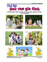 GIÁO ÁN CHỦ ĐỀ BÉ VÀ GIA ĐÌNH