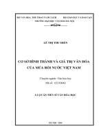 Cơ sở hình thành và giá trị văn hóa của múa rối nước Việt Nam ( toàn văn)
