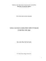 NÂNG CAO CHẤT LƯỢNG PHÂN môn vẽ TRANH ở TRƯỜNG TIỂU học