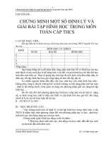 skkn chứng minh một số định lý và giải bài tập hình học trong môn toán cấp thcs