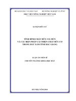 tình hình chất hữu cơ, mùn và các biện pháp cải thiện chất hữu cơ trong đất xám tỉnh bắc giang