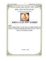 HOÀN THIỆN CÔNG tác kế TOÁN tập hợp CHI PHÍ sản XUẤT và TÍNH GIÁ THÀNH tại CÔNG TY CP tư vấn và đầu tư xây DỰNG á CHÂU