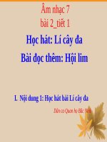 bài giảng âm nhạc 7 bài 2 học hát lí cây đa