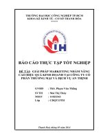 GIẢI PHÁP MARKETING NHẰM NÂNG CAO HIỆU QUẢ KINH DOANH tại CÔNG TY cổ PHẦN THƯƠNG mại và DỊCH vụ AN THỊNH
