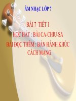 bài giảng âm nhạc 7 bài 7 học hát ca chiu sa