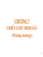 slide bài giảng marketing  căn bản chương 7 chiến lược giá cả