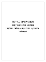 sáng kiến kinh nghiệm một vài kinh nghiệm giúp học sinh khối 11tuwj tị giải bài tập giưới hạn của hàm số