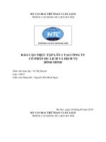 Báo cáo thực tập tại công ty cổ phần du lịch và dịch vụ Bình Minh