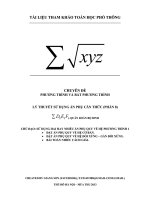 Phương pháp ẩn phụ cho PHƯƠNG TRÌNH và BẤT PHƯƠNG TRÌNH