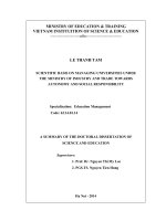 Scientific basis on managing universities under the ministry of industry and trade in the orientation of autonomy and social responsibility