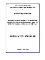 nghiên cứu về các nhân tố tác động đến cơ cấu vốn của các doanh nghiệp niêm yết trên thị trường chứng khoán việt nam