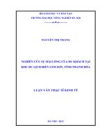 Nghiên cứu sự hài lòng của du khách tại khu du lịch biển sầm sơn, tỉnh thanh hóa