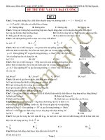 Đề thi thử vật lý Đại cương 1