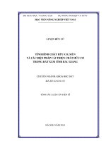 Tình hình chất hữu cơ, mùn và các biện pháp cải thiện chất hữu cơ trong đất xám tỉnh bắc giang (tt)