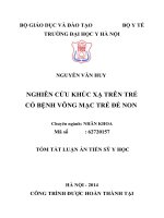 Nghiên cứu khúc xạ trên trẻ có bệnh võng mạc trẻ đẻ non