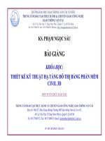 BÀI GIẢNG THIẾT KẾ KỸ THUẬT HẠ TẦNG ĐÔ THỊ BẰNG PHẦN MỀM  CIVIL 3D