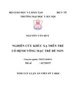 nghiên cứu khúc xạ trên trẻ có bệnh võng mạc trẻ đẻ non