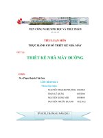 Tiểu luận môn thực hành thiết kế cơ sở nhà máy đường