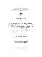 Ảnh hưởng của văn hóa công ty đến sự cam kết gắn bó với tổ chức của nhân viên làm việc trong các doanh nghiệp ở TP HCM