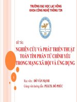 nghiên cứu và phát triển thuật toán tìm phần tử chính yếu trong mạng xã hội và ứng dụng