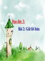 bài giảng đạo đức 3 bài 2 giữ lời hứa