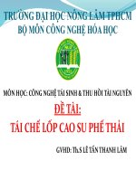 Bài giảng môn công nghệ tái sinh và thu hồi tài nguyên