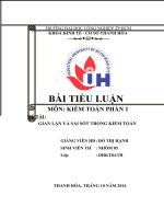 GIAN lận và SAI sót TRONG KIỂM TOÁN  bài số 2