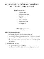 BÀI TẬP LỚN MÔN TỔ CHỨC HACH TOÁN KÊ TOÁN MÔ TẢ NGHIỆP VỤ MUA HÀNG HÓA