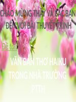 powerpoint thơ haiku trong nhà trường thpt