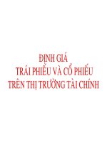 bài giảng quản trị tài chính _ định giá trái phiếu và cổ phiếu trên thị trường tài chính