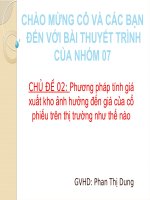 Phương pháp tính giá xuất kho ảnh hưởng đến giá của cổ phiếu trên thị trường như thế nào
