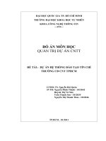 DỰ ÁN HỆ THỐNG ĐÀO TẠO TÍN CHỈ TRƯỜNG CĐ CNT TPHCM