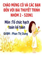 Thuyết trình Môn Tổ chức hạch toán kế toán kế toán chi phí sản xuất và tính giá thành sản phẩm