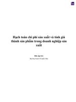 Hạch toán chi phí sản xuất và tính giá thành sản phẩm trong doanh nghiệp sản xuất