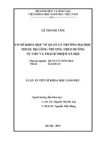 Cơ sở khoa học về quản lý trường đại học thuộc bộ công thương theo hướng tự chủ và trách nhiệm xã hội