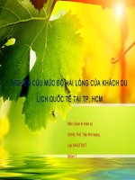 Mức độ hài lòng của du khách quốc tế tại sài gòn